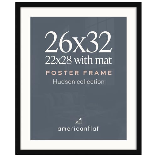 Americanflat 26x32 Poster Frame - Black, Matched to 22x28 Photos
