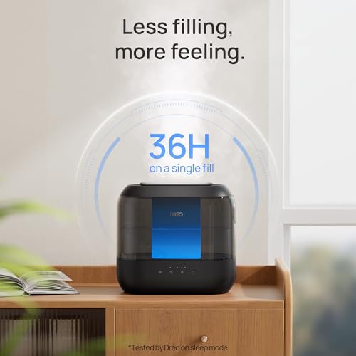 DREO 4L Ultrasonic Humidifier for Bedroom Quiet 36H Runtime Black