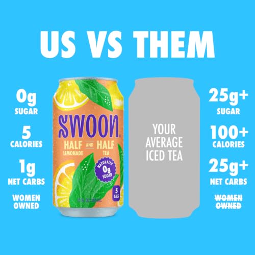 Sugar Free Iced Tea Variety Pack - Lemon, Raspberry, Peach & Half & Half Flavors, Low Carb & Keto-Friendly, 12 Fl Oz (Pack of 12)