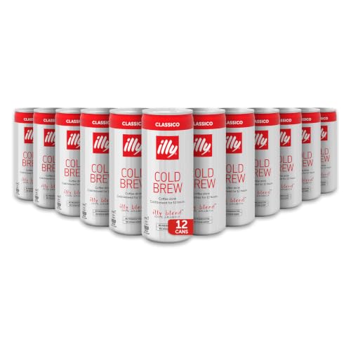 Illy Classico Cold Brew Coffee 8.45oz Can Pack of 12 - Ready-to-Drink, Arabica, Smooth & Refreshing