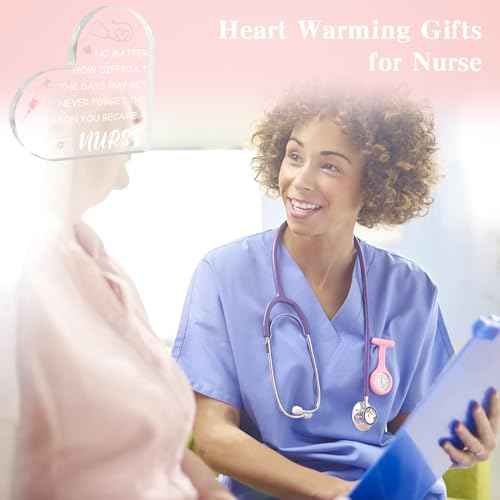 Nurse Gifts for Women Nurse Week Gifts Nurse Christmas Gifts Nurse Appreciation Gifts Acrylic Heart Sign Nurse Graduation Gift Nurse Practitioner Gifts for Women Nurse Graduation Decorations Desk Decor
