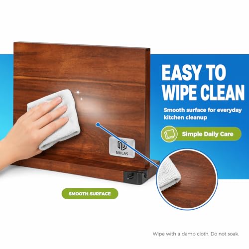 Brown Magnetic Knife Block with Built-in Sharpener, Double-Sided Countertop Organizer - L Variation