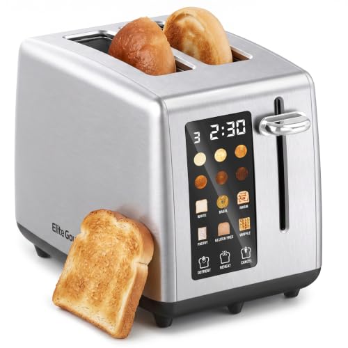Elite Gourmet 2-Slice Toaster with Digital Countdown & Extra-Wide Slots - Gloss Black, Variation