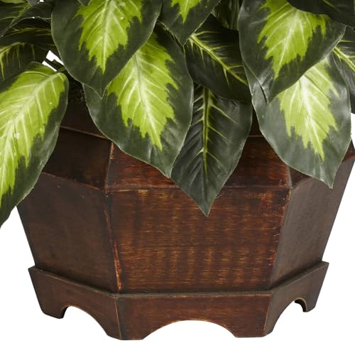 Artificial Golden Dieffenbachia Plant with Pot - Lifelike Indoor Faux Greenery