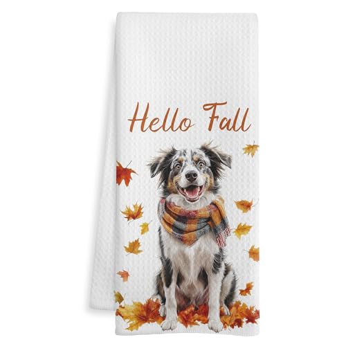 Australian Shepherd Fall Kitchen Towel - WOTYPU 16x24, Variation Australian Shepherd-4
