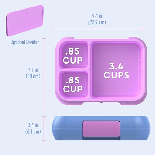 Bentgo Pop Leak-Proof 3-4 Compartment Bento Lunch Box - Periwinkle/Pink