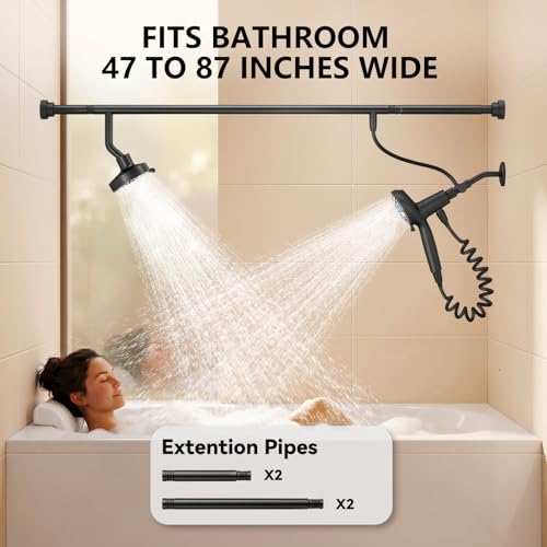 Lgotsm Dual Shower Head System with Magnetic Handheld - Black