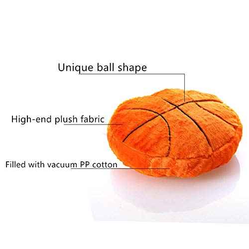 18'Basketball Plush Pillow Fluffy Durable Stuffed Football Throw Pillow Ball Sports,Ball Pillow Soft Durable Sports Toy Sofa Room Decoration Soft Sports Toy Gift (Orange)