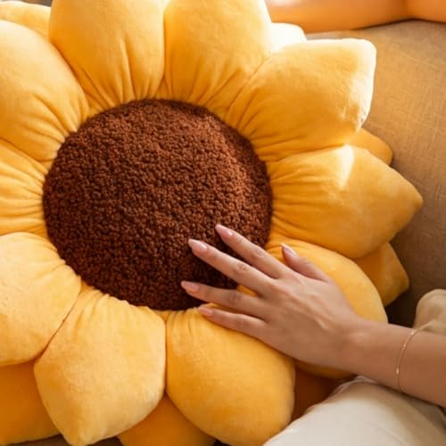 Sunflower Pillow - Golden Yellow 20x20 Inch Decorative Throw Pillow - Green Philosophy Co.