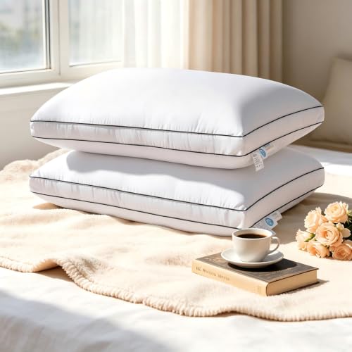 Queen Size Canadian Goose Down Pillow Set of 2 - Premium Luxury Bedding