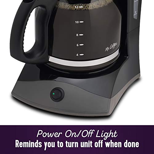 Coffee Maker 12 Cups with Auto Pause & Glass Carafe - Black