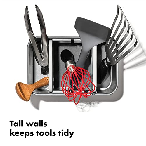 OXO Good Grips Large Adjustable Stainless Steel Utensil Organizer - Kitchen Tool Holder