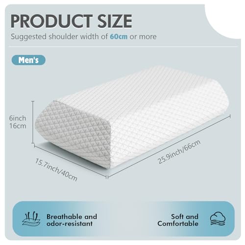 Medium Firm Memory Foam Bed Pillow for Support & Comfort