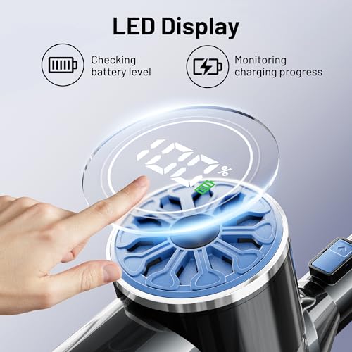 Blue Cordless Stick Vacuum Cleaner with Self-Standing & LED Screen - Lightweight Pet Hair & Hardwood Floor Sweeper