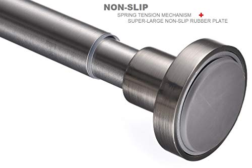 Tension Shower Curtain Rod 43-73 Inches Brushed Nickel Stainless Steel Rustproof Non-Slip Heavy Duty for Bathroom or Window - Variation: Nickel
