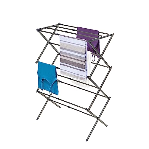 Silver 3-Tier Collapsible Metal Laundry Drying Rack - Space Saving & Heavy Duty