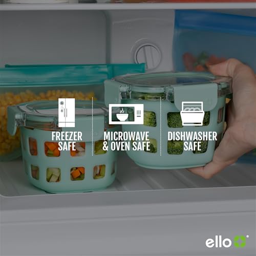 Ello Duraglass 2-Cup Food Storage Containers with Lids - Melon 4 Pack
