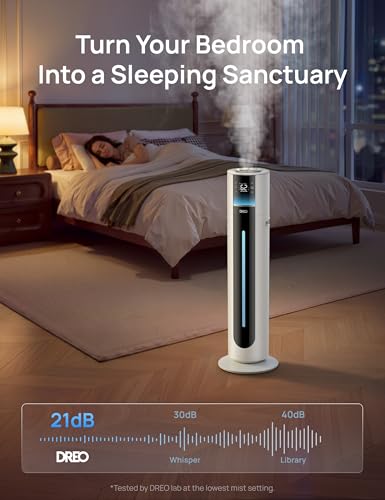 DREO 11L White Smart Humidifier for Large Rooms 700 sq.ft, Quiet 100H Run