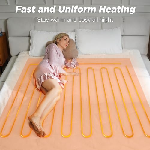 Templewet Heated Mattress Pad Twin XL Size with Sherpa Cover - Bed Warmer, Machine Washable