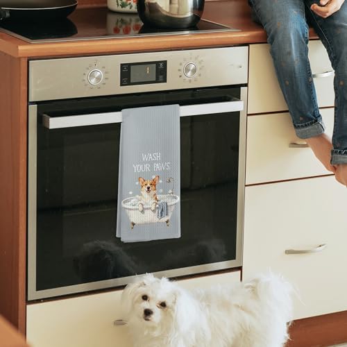 Funny Corgi Dog Hand Towels for Bathroom, Dogs Themed Decorative