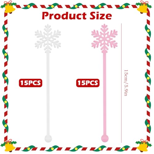Snowflake Reusable Cocktail & Coffee Stir Sticks - Holiday Party Bar Tools