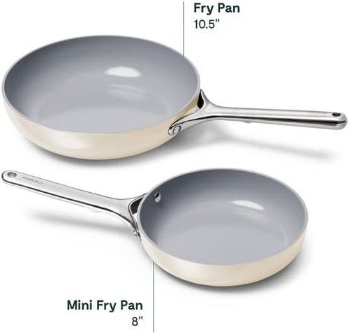 Caraway Nonstick Ceramic Mini Fry Pan - Non-Toxic, PTFE & PFOA Free | Oven Safe, 8" (1.05 qt) - Cream