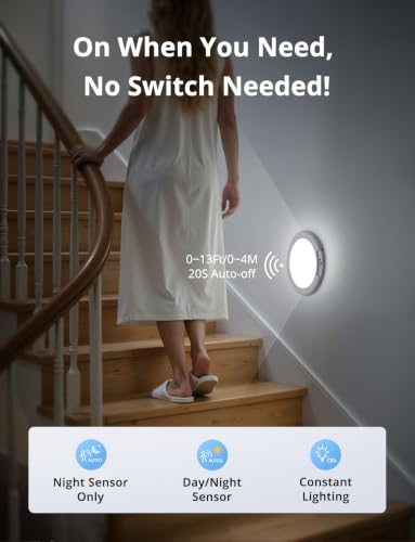 Combuh Rechargeable Motion Sensor Ceiling Light 2 Pack with Remote & 3CCT White