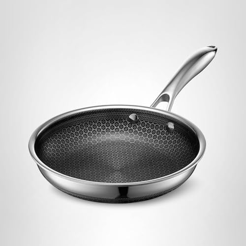 HexClad Hybrid Nonstick 10-Inch Frying Pan, Stay-Cool Handle, Dishwasher-Friendly, Oven-Safe Up to 900°F, Induction Ready, Compatible with All Cooktops