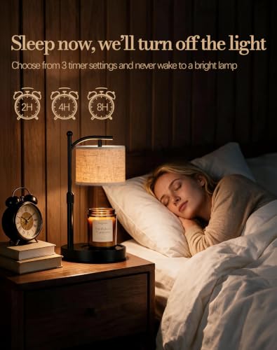 Adjustable Candle Warmer Lamp with Timer, Dimmer & 2 Bulbs – No Flame, Soft Light