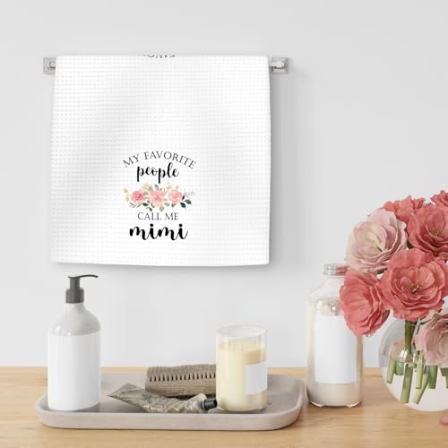 OINDADE Mimi Kitchen Towels - Gifts for Mothers Day, Grandma, Call Me Mimi Dish Tea Towels, 16x24 Inch Home Decor