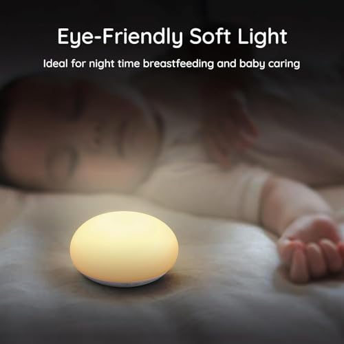Portable Baby Night Light with Flip & Touch Control - Egg Shape Nursery Lamp