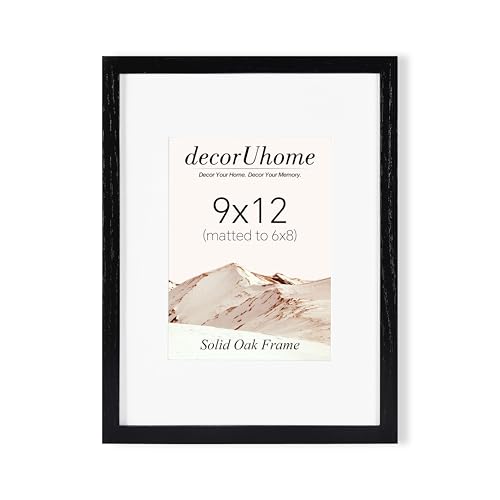 DecorUhome Black Solid Oak 9x12 Picture Frame (9x12)