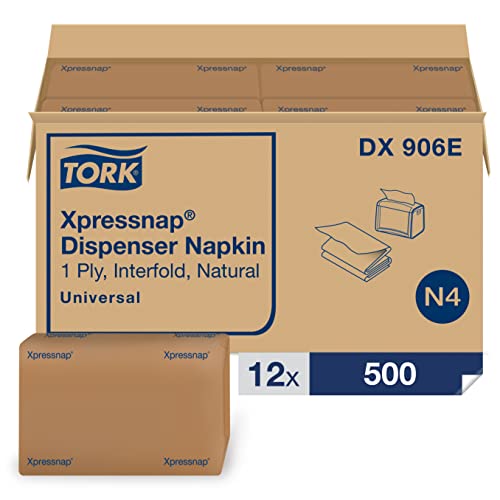 Tork Xpressnap Natural Dispenser Napkin Refill N4 - 12 Packs, 500 1-Ply Napkins