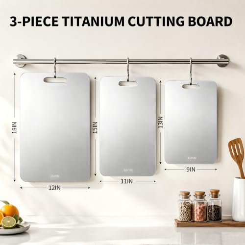 Thickened Titanium Cutting Board Set of 3 - Large Reversible Kitchen Chopping Boards