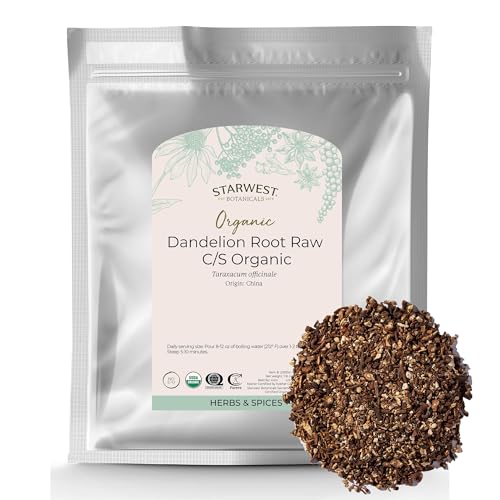 Starwest Botanicals Organic Raw Dandelion Root 1lb Bag - Non-GMO, Kosher, Loose Leaf Tea & Herb