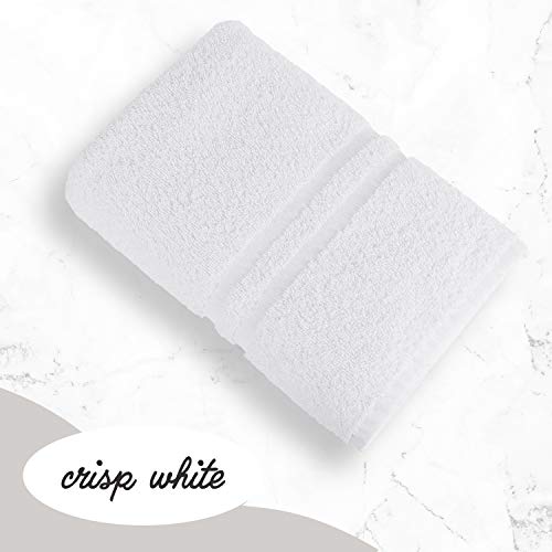 GREEN LIFESTYLE White Bath Towels 8-Pack - 24x50 Large, Soft & Absorbent