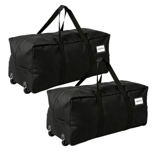 Extra Large 118L Moving Bag with Wheels - 2 Pack, Black-02