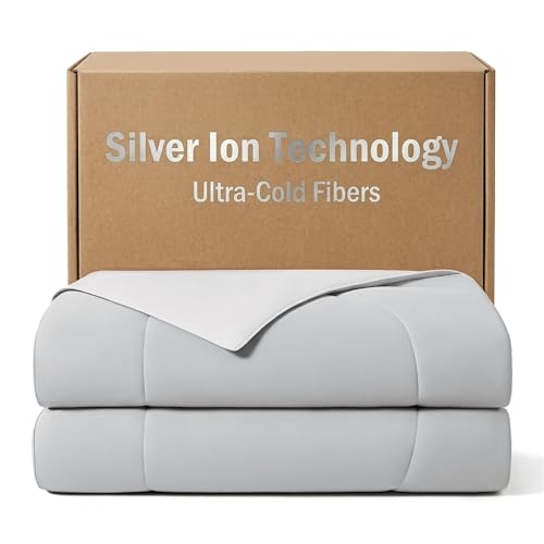 HLLBLL Silver Infused Ultra Cold Fiber Cooling Comforter Twin XL - Cool Gray