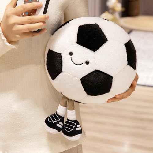 13.7inch Football Plush Toys Soft Stuffed Sports Plush Balls Cute Fun American Soccer Doll Toys with feet Creative Football Spherical Decor Throw Pillow for Christmas Kids Gift (Football)