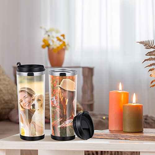 Lallisa 1 Pc Photo Travel Mug with Picture Customized Tumblers 12 oz Personalized Photo Stainless Steel Tumbler Insert Double Wall Mugs for Thanksgiving Wedding Christmas Birthday DIY Gifts