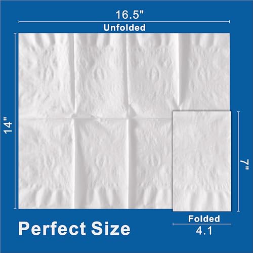 600 Pack White Dinner Napkins - 16.5 x 14 Inch 2-Ply Disposable Table Napkins for Events