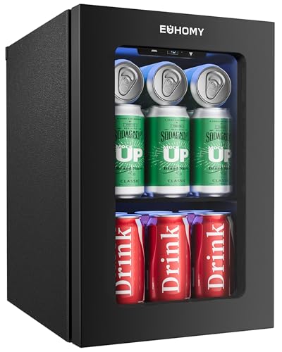 EUHOMY 24 Can Mini Fridge - 18L Beverage Cooler with Quiet Compressor