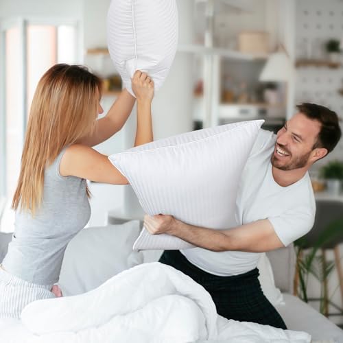 Queen Size Goose Down Feather Pillow Set of 2 - Medium Firm Support