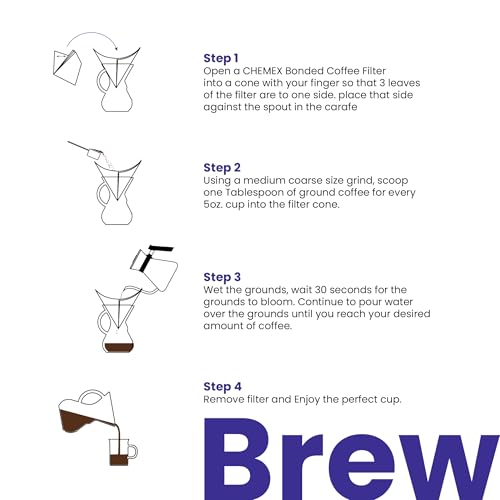 Chemex 6-Cup Pour-Over Glass Coffee Maker with Handle - Elegant Design