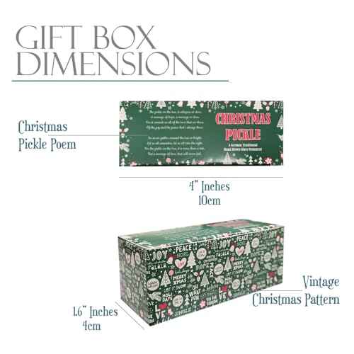 ROCI German Christmas Pickle Ornament - Green Glass - Tradition - Gift Boxed with Poem - Christmas Stocking Stuffer