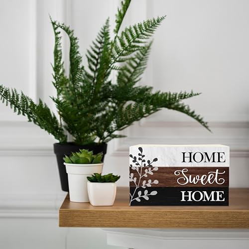 Christian Decorative Book Stack for Farmhouse, Rustic Tiered Tray Decor, Stacked Books Set, Home Sweet Home Wooden Decor for Living Room Table Shelf, Housewarming Gifts for Women Men -28