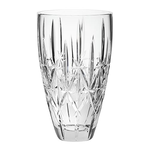9-Inch Lead-Free Crystal Vase for Flowers - Sparkle Design