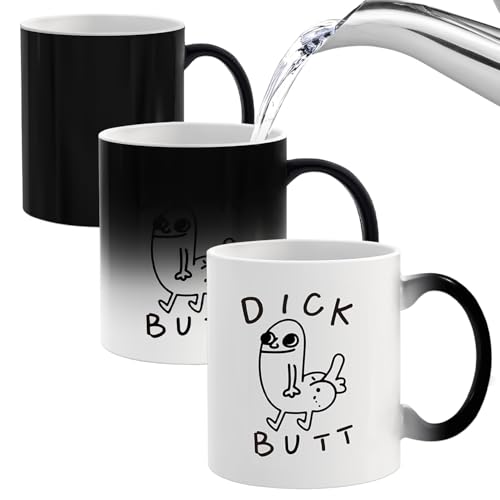 Funny Heat Changing Coffee Mug - Gag Gift for Adults, Men & Women, 11oz
