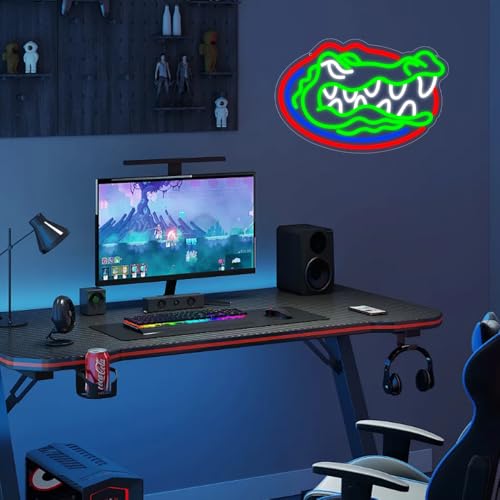PILOYINDE L-Flolido Florida Gators Basketball Neon Sign LED Wall Decor for Bedroom