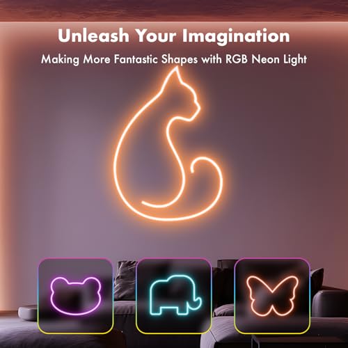 SILFU 50FT RGB Neon Rope Lights Waterproof Flexible LED Strip for Indoor & Outdoor Decor
